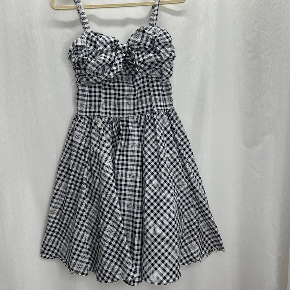 Jeanie by Unique Vintage black checkered fit n flare dress retro sleeveless